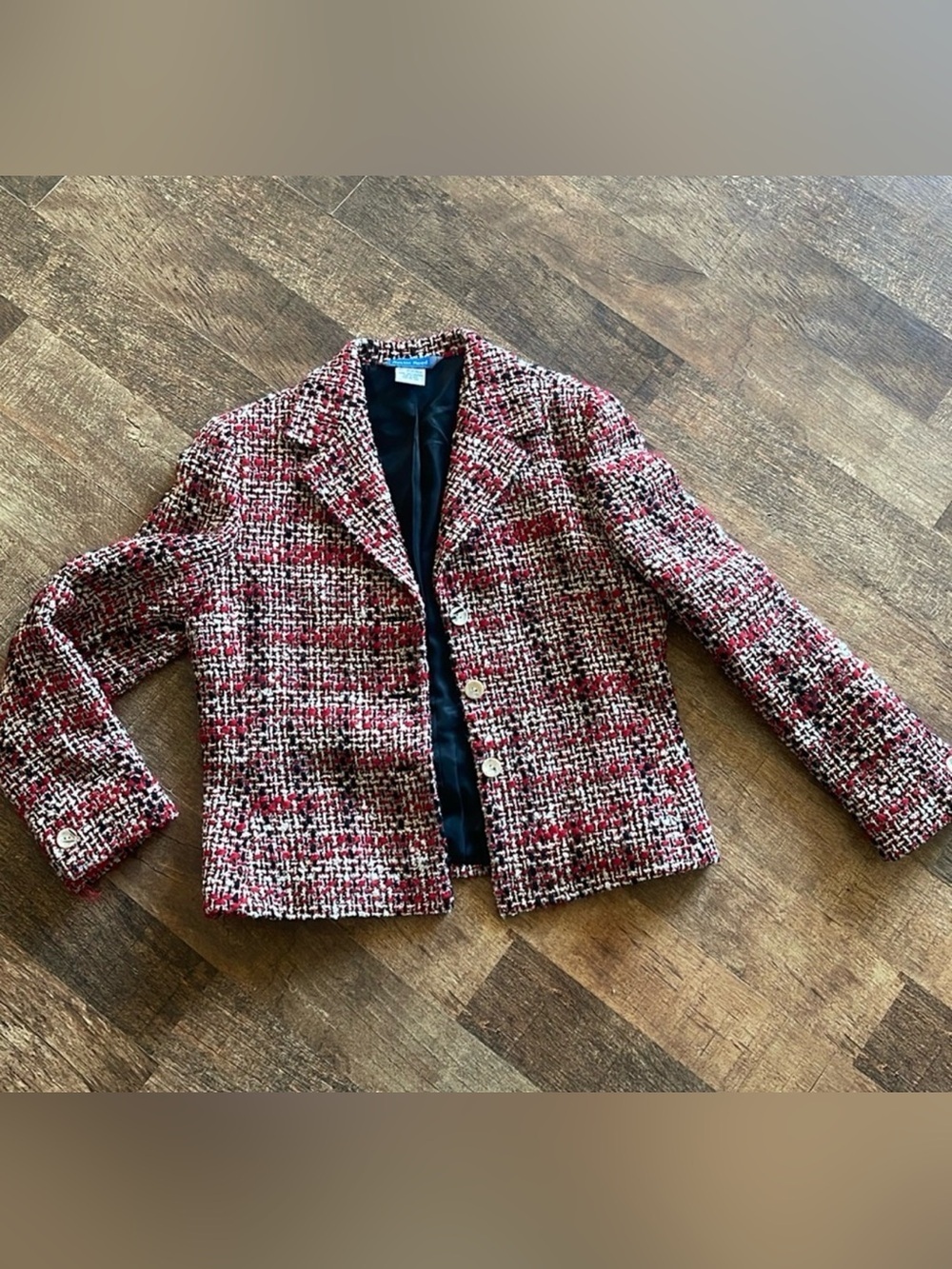 Austin Reed Vintage Red Tweed Wool Blazer Jacket B8